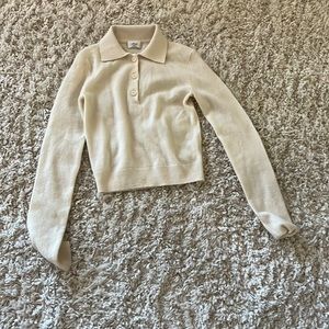 Aritzia Wilfred Cashmere White Sweater